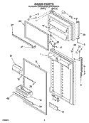 DOOR PARTS Diagram and Parts List for ET8LFKXKQ04  Whirlpool Refrigerator