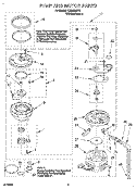 PUMP AND MOTOR Diagram and Parts List for KUDB230Y2  KitchenAid Dishwasher