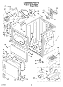 SECTION Diagram and Parts List for 3RLEQ8000KQ0  Whirlpool Dryer