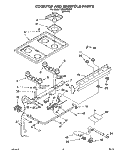 COOKTOP AND MANIFOLD, LITERATURE Diagram and Parts List for SF330PEWN7  Whirlpool Range