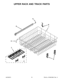 UPPER RACK AND TRACK PARTS Diagram and Parts List for WDT790SAYW2  Whirlpool Dishwasher