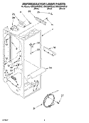 REFRIGERATOR LINER Diagram and Parts List for KSRU25FKBL02  KitchenAid Refrigerator