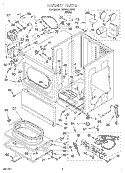 CABINET Diagram and Parts List for CGW2761EW0  Whirlpool Dryer