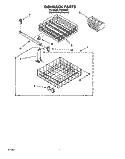 DISHRACK Diagram and Parts List for WU4300B1  Roper Dishwasher