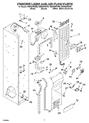 FREEZER LINER AND AIR FLOW PARTS Diagram and Parts List for KSSS36FKT02  KitchenAid Refrigerator