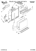 FRAME AND CONSOLE Diagram and Parts List for DU9700XY2  Whirlpool Dishwasher