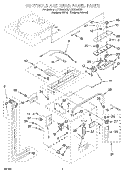 CONTROLS AND REAR PANEL Diagram and Parts List for LCR7244DZ5  Whirlpool Washer