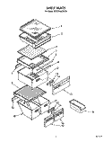 SHELF Diagram and Parts List for 3ED25RQXXW00  Whirlpool Refrigerator