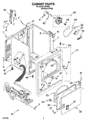 CABINET PARTS Diagram and Parts List for IJ72000  Inglis Dryer