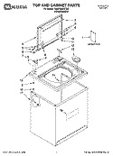 TOP AND CABINET PARTS Diagram and Parts List for 7MMPD6845TM0  Whirlpool Washer