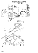 MACHINE BASE PARTS Diagram and Parts List for 7MLSR8534MQ0  Whirlpool Washer