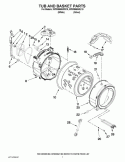 TUB AND BASKET PARTS Diagram and Parts List for WFW9550WL10  Whirlpool Washer