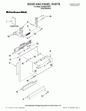 DOOR AND PANEL PARTS Diagram and Parts List for KUDE40FXSP3  KitchenAid Dishwasher