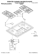 Part Location Diagram of 8285876CB Whirlpool Double Burner Grate - Black