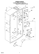 LINER PARTS Diagram and Parts List for PVBC600LY1  Whirlpool Cabinet