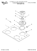 COOKTOP AND GRATE Diagram and Parts List for SC8830EBQ3  Whirlpool Cooktop