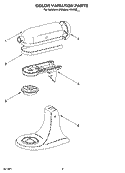 COLOR VARIATION PARTS Diagram and Parts List for 4K45SSWH-1  KitchenAid Mixer