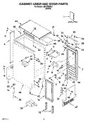 CABINET LINER AND DOOR PARTS Diagram and Parts List for JEACS50SL6  Whirlpool Ice Maker