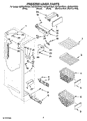 FREEZER LINER PARTS Diagram and Parts List for KSRG22FTBL01  KitchenAid Refrigerator