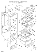 REFRIGERATOR LINER Diagram and Parts List for 3XART720F00  Whirlpool Refrigerator