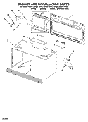 CABINET AND INSTALLATION PARTS Diagram and Parts List for GH6177XPB0  Whirlpool Microwave