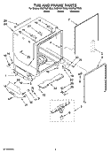 TUB AND FRAME PARTS Diagram and Parts List for KUDT03FTSS3  KitchenAid Dishwasher