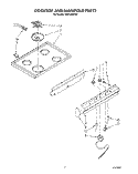 COOKTOP AND MANIFOLD Diagram and Parts List for RF0100XRW7  Whirlpool Range