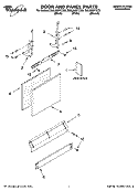 DOOR AND PANEL PARTS Diagram and Parts List for DUL300XTLT3  Whirlpool Dishwasher