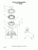 TRIPLE CROWN BURNER Diagram and Parts List for KDRS807SSS04  KitchenAid Range