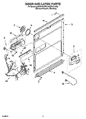 DOOR AND LATCH PARTS Diagram and Parts List for KUDS01DLSS2  KitchenAid Dishwasher