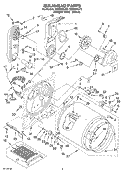 BULKHEAD Diagram and Parts List for GGX9868JQ2  Whirlpool Dryer