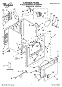 CABINET PARTS Diagram and Parts List for YLEQ5000KW2  Whirlpool Dryer