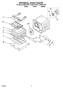 INTERNAL OVEN Diagram and Parts List for KEBC207KWH1  KitchenAid Wall Oven