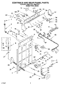 CONTROLS AND REAR PANEL Diagram and Parts List for LSQ9211KT1  Whirlpool Washer