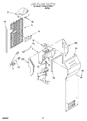 AIR FLOW Diagram and Parts List for 7GD25DFXFW01  Whirlpool Refrigerator