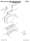 DOOR AND PANEL PARTS Diagram and Parts List for KUDS01DJSP1  KitchenAid Dishwasher