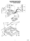 MACHINE BASE PARTS Diagram and Parts List for WTW5850SW0  Whirlpool Washer