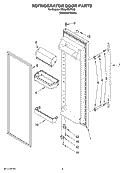 REFRIGERATOR DOOR PARTS Diagram and Parts List for ED5LHEXTD00  Whirlpool Refrigerator