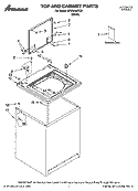 TOP AND CABINET PARTS Diagram and Parts List for NTW5400TQ0  Whirlpool Washer