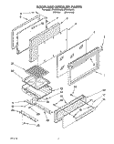 DOOR AND BROILER Diagram and Parts List for SF302BSAW0  Whirlpool Range