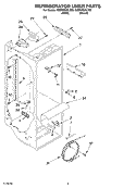 REFRIGERATOR LINER Diagram and Parts List for GD5NHGXLQ00  Whirlpool Refrigerator