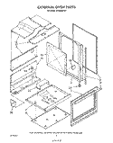 EXTERNAL OVEN Diagram and Parts List for SF3600EPW1  Whirlpool Range