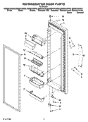 REFRIGERATOR DOOR PARTS Diagram and Parts List for GD5NVAXSA02  Whirlpool Refrigerator