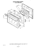 OVEN DOOR Diagram and Parts List for KEMI371TBL3  KitchenAid Microwave Oven Combo