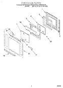 OVEN DOOR Diagram and Parts List for KEBS208DBS6  KitchenAid Wall Oven