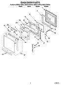 OVEN DOOR PARTS Diagram and Parts List for KEMC377KBL04  KitchenAid Microwave Oven Combo