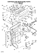 CONTROLS AND REAR PANEL PARTS Diagram and Parts List for 7MGST9679PW1  Whirlpool Washer
