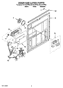 DOOR AND LATCH PARTS Diagram and Parts List for DU1101XTPSA  Whirlpool Dishwasher