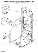 DRYER SUPPORT AND WASHER HARNESS PARTS Diagram and Parts List for LTE6234DQ6  Whirlpool Washer Dryer Combo