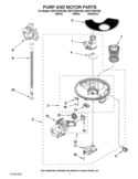 PUMP AND MOTOR PARTS Diagram and Parts List for WDT770PAYW3  Whirlpool Dishwasher